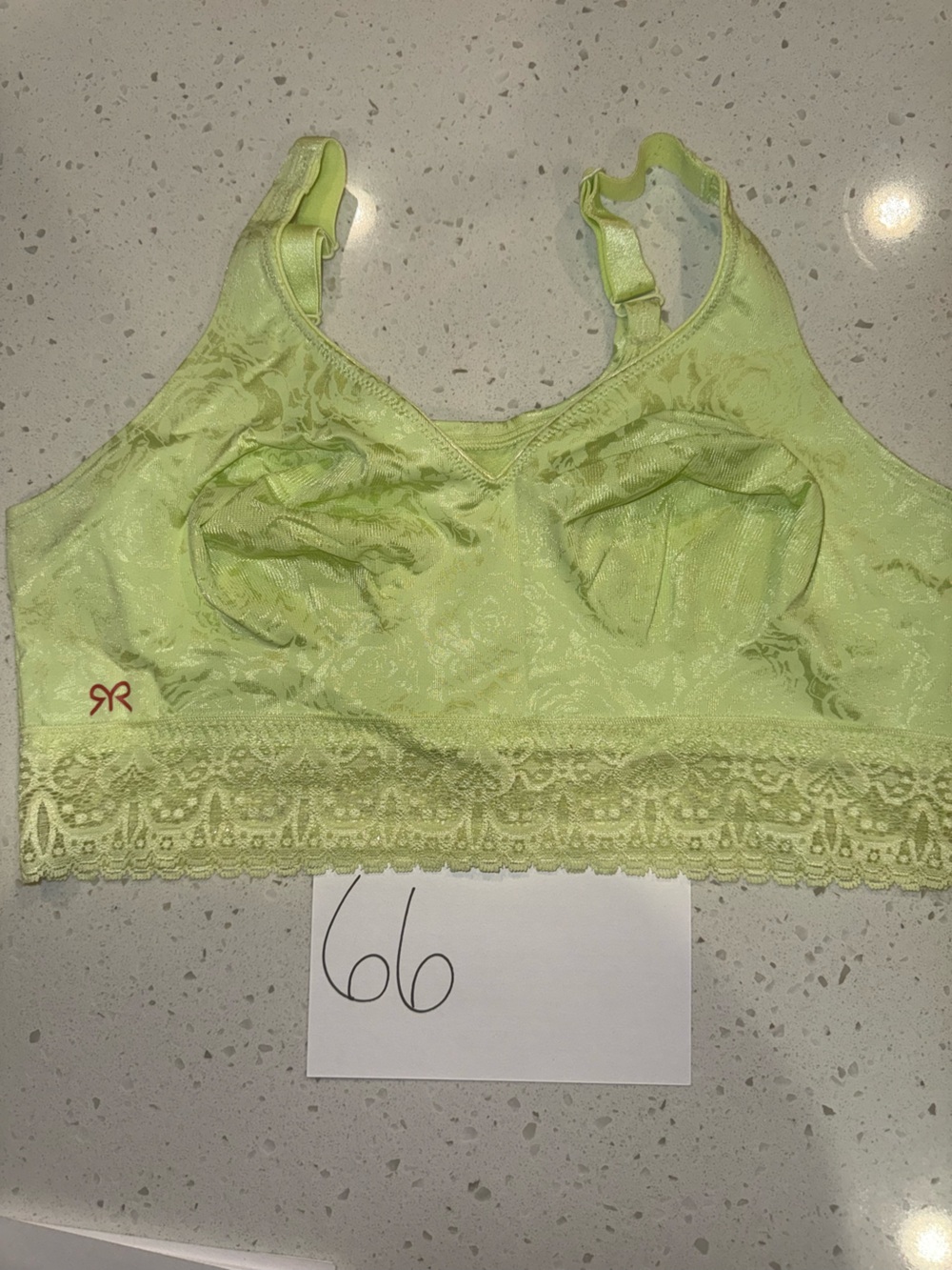 Ruby Ribbon Lace Demiette, Green with Rose Deluster, Never Worn, RARE, 38